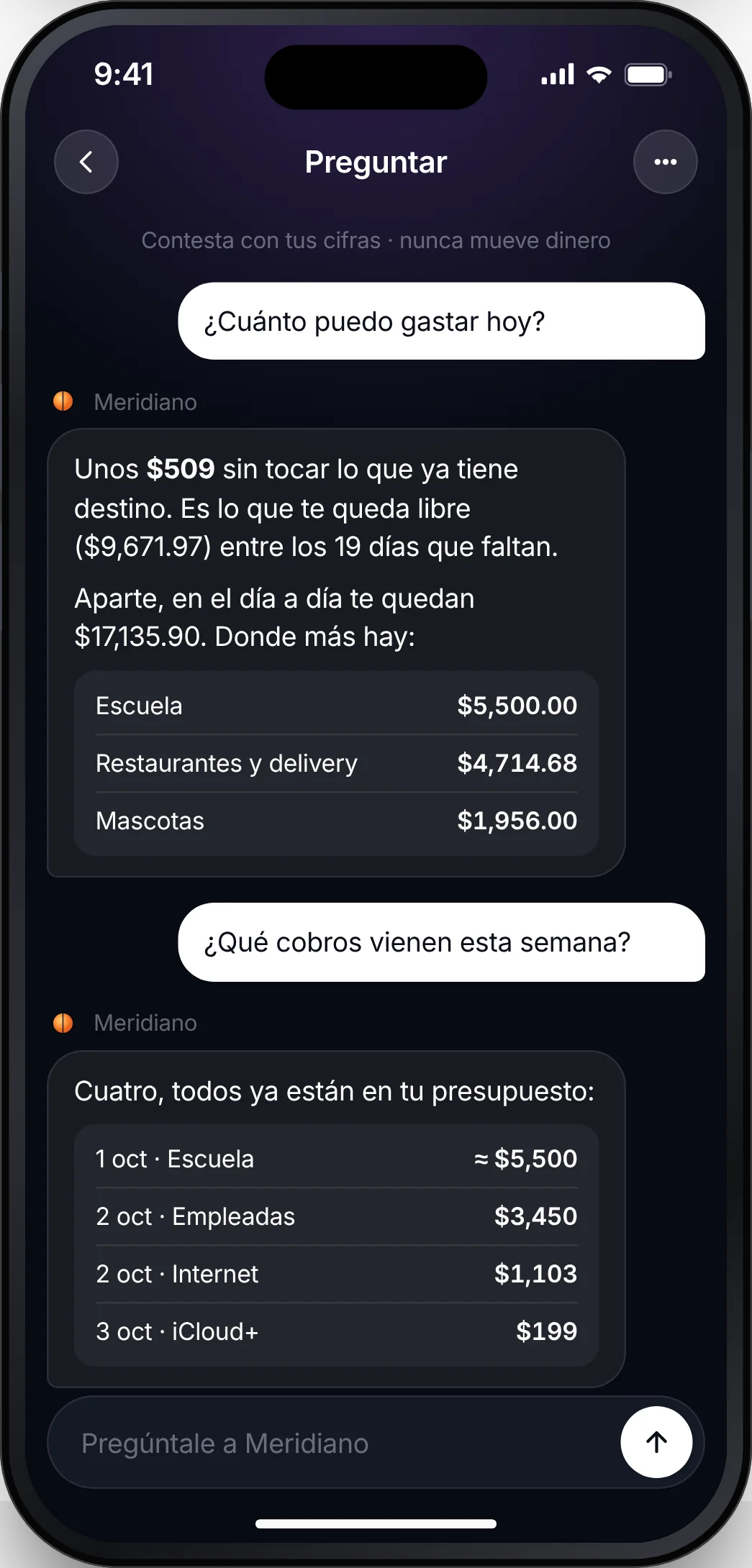 Ask screen